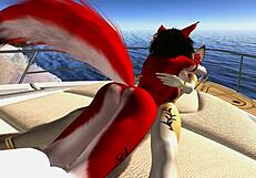 The pleasure boat furry yiff with doggystyle missionary masturbation fisting on beach.