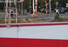 Very cool public street event with teens gathering outdoors