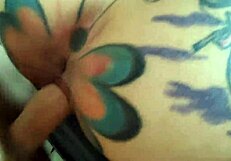 Tattooed MILF Gives Passionate Blowjob And Licks Cock