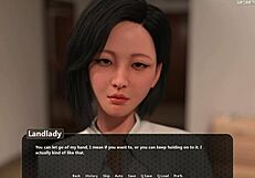 3D game of hot landlady seducing tenant for sex