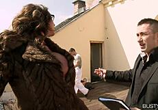 busty big ass nympho emma butt gets her tits fucked by two studs