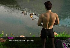 Hot Brunette Flirts with Avatar in 3D Game