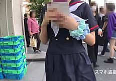 Beautiful Japanese teen with natural breasts poses shyly