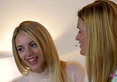 Blondes Abby Cross and Blake Eden lick tight pussies and finger with dildos