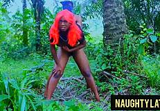 Hardcore sex with a horny Latina in the woods