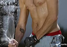 hot black guy gets harder interracial gay sex with muscular bodybuilder