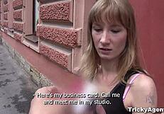 A blonde student sonja offers sex for cash interviews