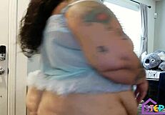 BBW Crystal Blue Feels Excited Calling Neighbor For Taboo Repairs.