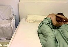 Amateur couple has romantic early morning sex with friend
