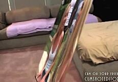 two young college girls having a great time at the party.