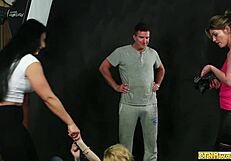 women humiliate submissive in clothed female naked male session