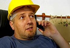 Wow, fucking two handymen in DP threesome is tough, but blonde milf nails it! 😏💦