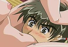 Young and weak boy gets a lot of pussy from mature women in hentai