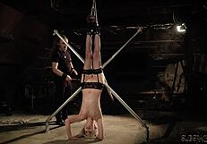 Naughty teen 18+ experiences spanking and humiliation in bondage
