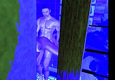 Neighbor Got Us On Cam While At The Shower!