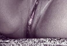 Pregnant Latina Squirts During Dildo Masturbation