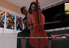 wife and stepmother playing erotic game at home