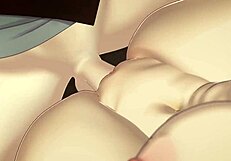 cartoon babe with big tits gets creampied hard