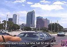 Gigantic tit alert Mindy strips totally naked in public