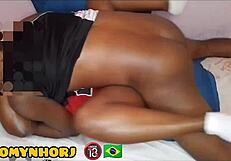Enjoying brazilian black woman's cumshot