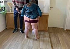 wow, mother-in-law sucked my dick and showed off her fat ass and hairy pussy, so wet and dirty