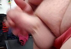 Chubby Shemale Teases with Closeup Tit Play