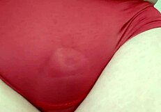 Chubby Shemale Teases with Closeup Tit Play