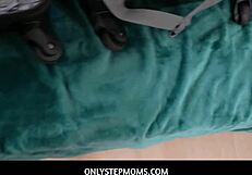 stepmom's huge tits make me so horny, and she notices my hard cock