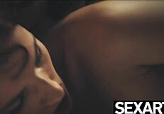 Does this lesbian redhead make her girlfriend's big tits bounce with licking?