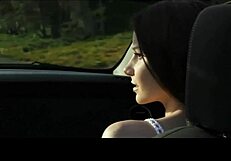 these american lesbian babes are licking each other on the corvette hood