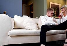 Slutty Tutor In Stockings, 'Are You Seducing Me, Naughty Student?' During Doggystyle Lesson