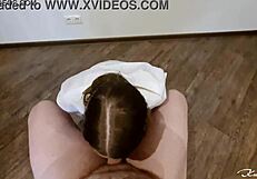 that secretary sucked my dick during break and licked the cum off!