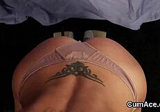 foxy honey gets jizz load on face eating all semen in blowbang