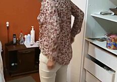 Latin Step Mother Strips for Son's Friends to Jerk Off