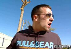 Cute girl bent over and fucked in public spot