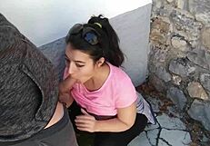 Amateur Babe Flashes Tits For Public Blowjob?