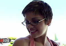 skinny teen with short hair getting hard fucked by huge cock 😈