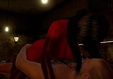 Oh man, a succubus snuck up on me at night in this 3d hentai! 😈