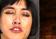 hairy asian milf toyed in hogtie bondage