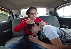 first time banging in a car with a massive cock, whoa!