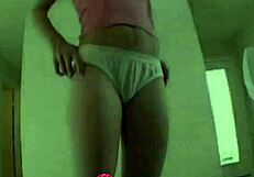 Kelly Wanks Hard Dick Then Cleans With Her Panties