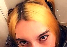 Does this pretty tranny want to suck you off on her knees?