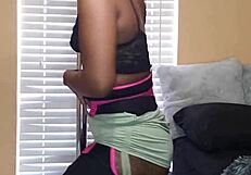 naej ae twerks her ass, grinding pussy on pole suggestively