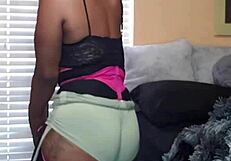 naej ae twerks her ass, grinding pussy on pole suggestively