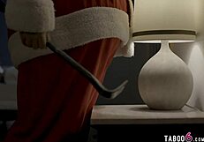 Santa has sex with a small bosomed teenage beauty at his boss’s house