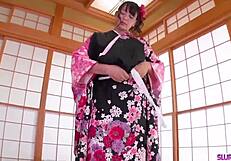 Asian Cosplay Girl Gives Flawless Blowjob In Kimono POV Cumshot