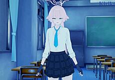 takanashi hoshino and utazumi sakurako have intense idol sex in blue archive hentai