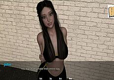 Big Tits Anime Girl Meets John Johnson in Erotic Game Scene