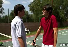 Tennis Jocks Enjoy Outdoor Fucking