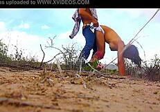 Mexican and Indian couple in public desert encounter